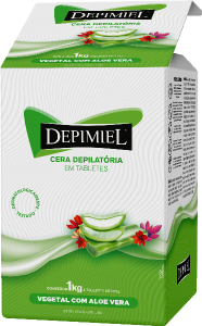 Cera Depilatória Depimiel Vegetal C/ Aloe Vera 4 Tabletes De 250g S/ Parafina 1kg