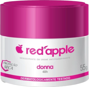 Creme Desodorante Red Apple Donna Proteção Seca Antitranspirante S/ Álcool 48h 55g