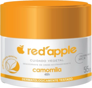 Creme Desodorante Red Apple Camomila Proteção Seca Antitranspirante S/ Álcool 48h 55g