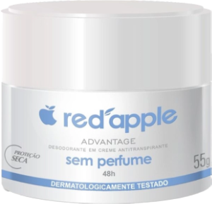 Creme Desodorante Red Apple Sem Perfume Proteção Seca Antitranspirante S/ Álcool 48h 55g